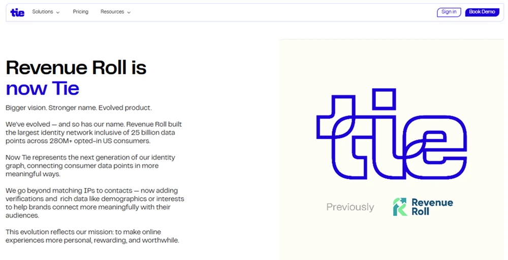 Tie (Revenue Roll) review 2025 hero — product timeline and strategy highlights