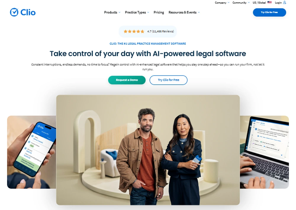 Clio (Legal) review 2025 hero — product timeline and strategy highlights