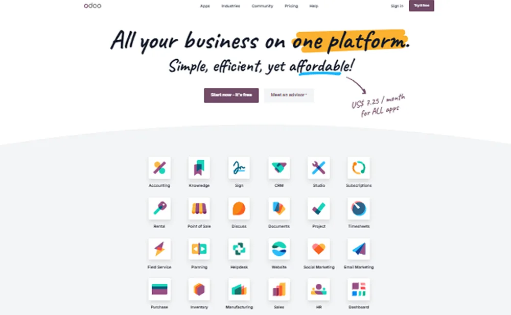 Odoo (ERP Suite) review 2025 hero — product timeline and strategy highlights