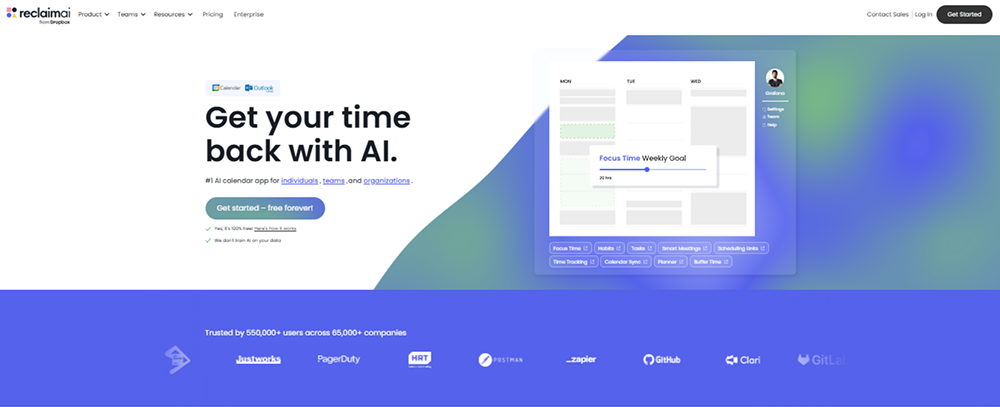 Reclaim.ai review 2025 hero — product timeline and strategy highlights