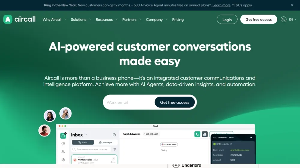 Aircall Inc. dashboard