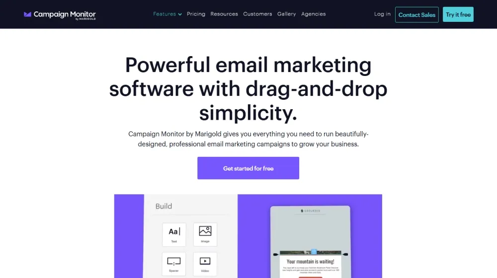 Campaign Monitor by Marigold dashboard