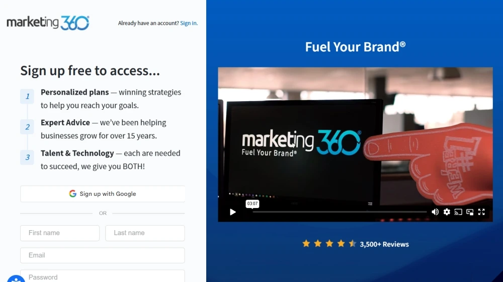 Marketing 360 dashboard