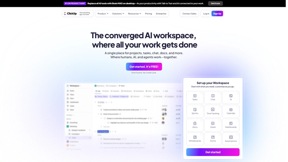 ClickUp review 2025 hero — product timeline and strategy highlights