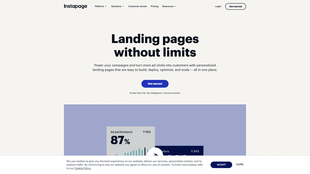 Instapage review 2025 hero — product timeline and strategy highlights
