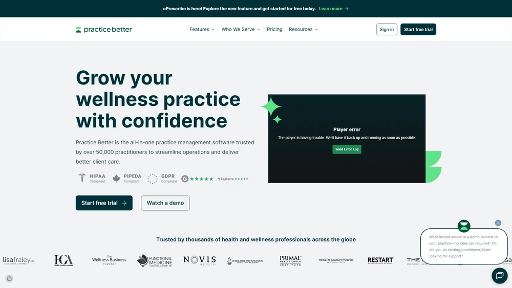 Practice Better review 2025 hero — product timeline and strategy highlights