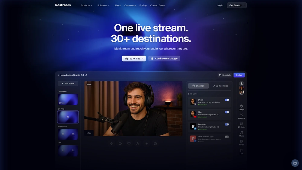Restream review 2025 hero — product timeline and strategy highlights
