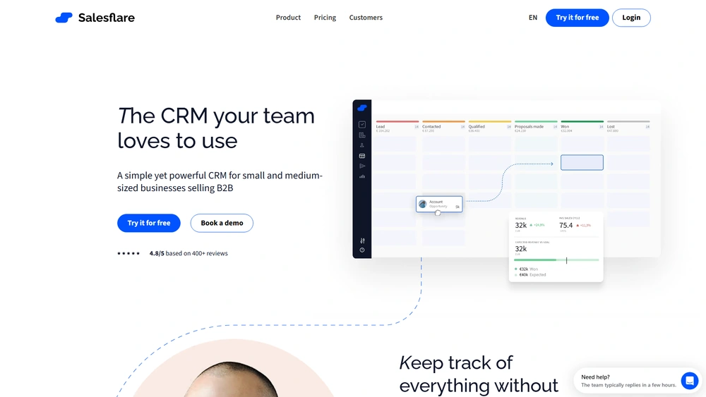 Salesflare review 2025 hero — product timeline and strategy highlights