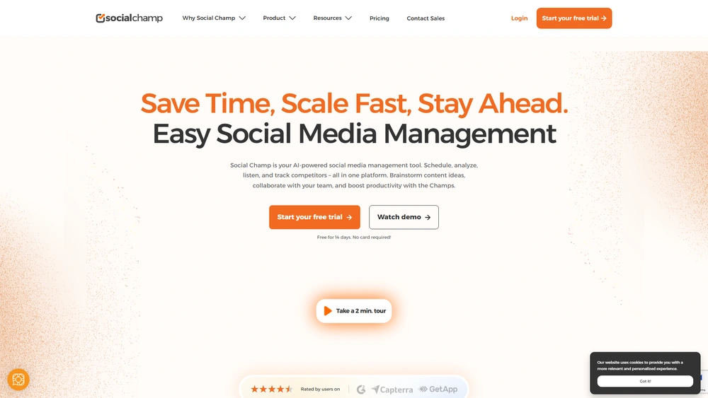 Social Champ review 2025 hero — product timeline and strategy highlights