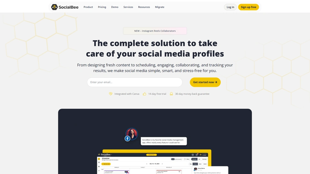 SocialBee review 2025 hero — product timeline and strategy highlights